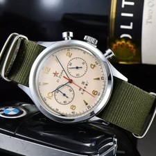 Seagull 1963 Quartz Sapphire Chronograph Watch 40mm Waterproof