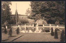 Old postcard Bioul, Chateau de Bioul, French garden 