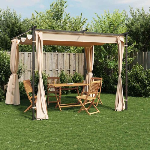 Tonnelle avec rideaux 3x3m - rideaux,