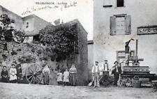 CPA 11 VILLELONGUE LA PLACE (RARE CPA WITH PRESS IN THE VILLAGE!!