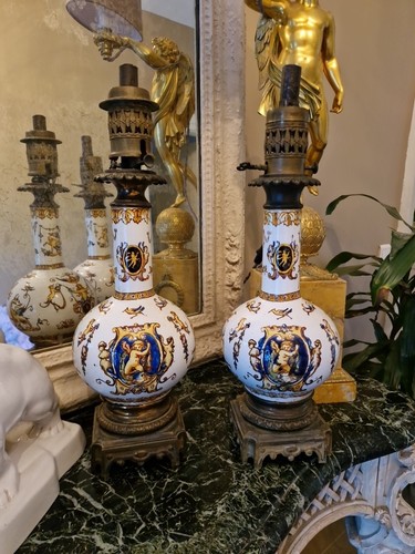 Paire lampes pétrole - de, en