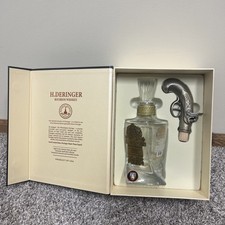 Empty H Deringer Bourbon Whiskey Bottle Bar Tavern Decor Small Batch Gold Tone