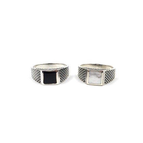 Bague homme argent 925 onyx - en,