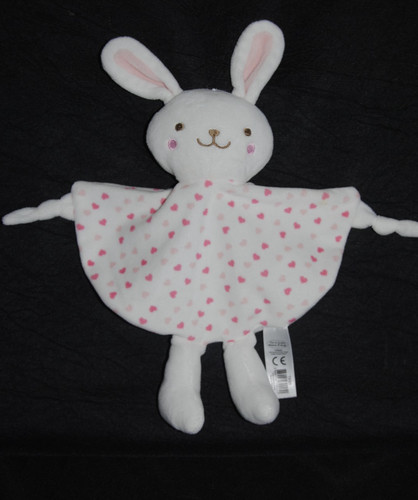 Doudou plat lapin grelot - , blanc