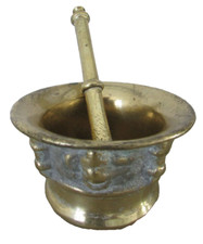 Ancien mortier en bronze avec