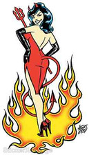 Devil Girl Sticker Decal Artist Vince Ray VR6