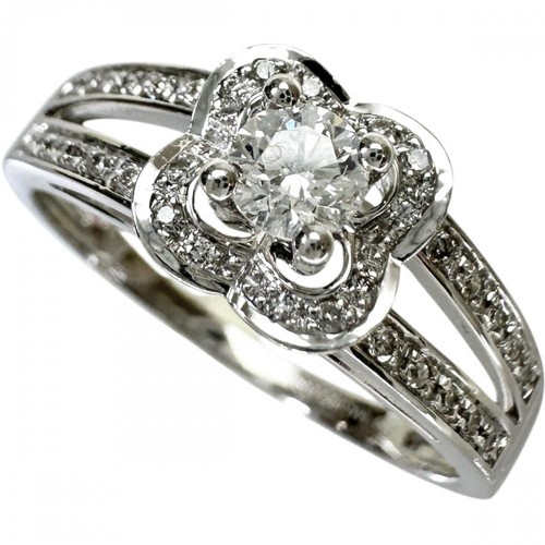 Bague diamant motif trèfle - , à