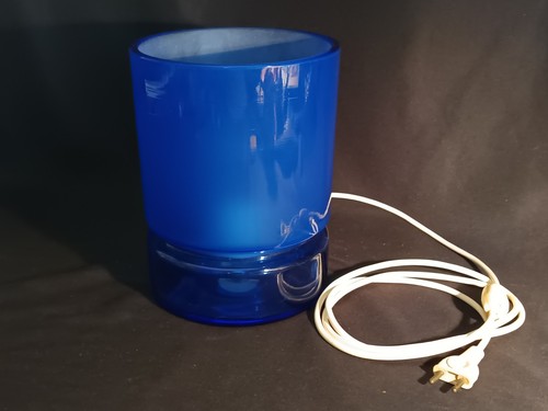 Lampe verre bleue space age - verre,