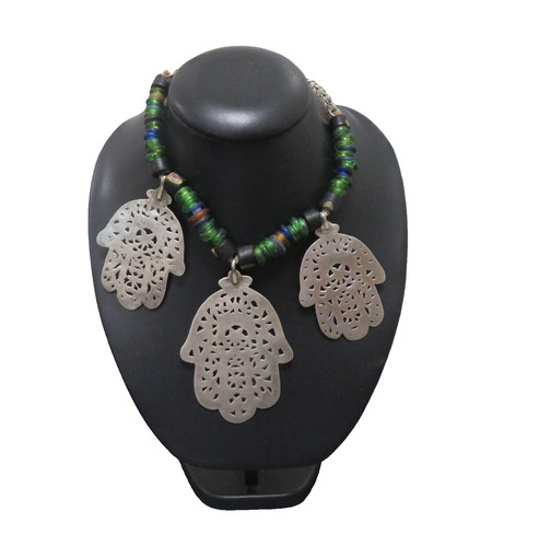 Collier main fatma argent - collier,