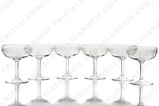 Six Sévigné Champagne Cups by Baccarat. Six Champagne saucers Sévigné