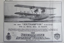 7/1927 PUB SUPERMARINE AVIATION FLYING BOAT HYDRAVION SOUTHAMPTON ORIGINAL AD