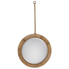 Miroir mural en rotin naturel