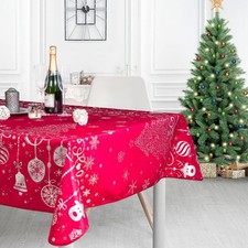 Nappe sapin Rouge argent Noël