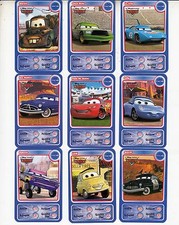 LOT DE 9 CARTES DISNEY AUCHAN  "CARS"