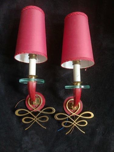 Appliques bronze verre - ,