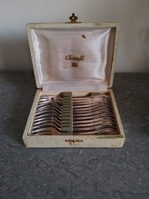 12 Fourchettes A Dessert Christofle En Métal Argenté. Vintage