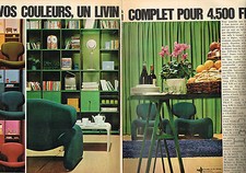 ADVERTISEMENT ADVERTISING 1966 ROCHE BOBOIS living furniture (2 pages)