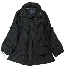 BURBERRY LONDON Trench Coat Jacket Polyester Black Women's Size 46/US:L Auth