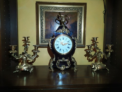 Garniture cheminée pendule - garniture,