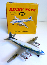 DINKY TOYS VICKERS VISCOUNT PLANE REF 60E ORIGINAL BOX GOOD CONDITION Lg 12.5 cm