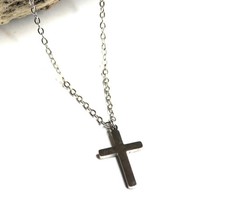 Collier pendentif croix acier inoxydable