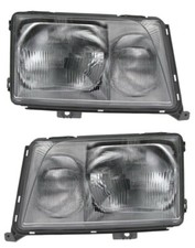 MERCEDES E W124 C124 S124 A124 1989-92 PHARE AVANT GAUCHE DROIT H3 H4 Argenté x