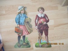 LOT 2 LARGE CUTOUT GIRL SCHOOL SATCHEL BOY TENNIS