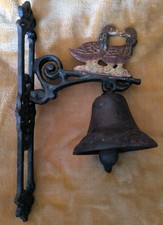 Antique Vintage Retro Duck Cast Iron Entrance Doorbell Bell
