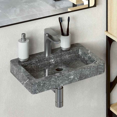 Lavabo mural gris - mural, 38x24x6,5cm