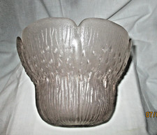 Grande Tulipe abat jour de lampe en verre presse rose pale forme fleur  D 17 cm