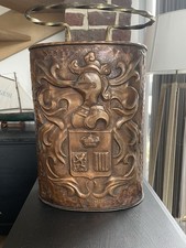 porte parapluie cuivre rouge martelé ancien (charbonnière)