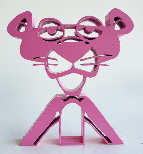Sculpture panthere rose pink - sculpture,