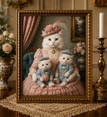 Cadre chatte victorienne - chatte,