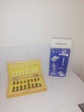 SMALL COMPLETE CHESS SET AND BEAUTIFUL CONDITION WOOD METAL AND PLASTIC
