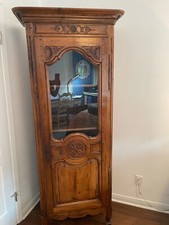 French Walnut Armoire or Bonnetiere Antique Circa 1830 