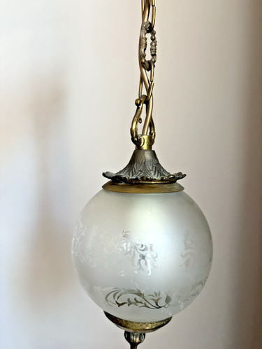 Suspension ancienne bronze - suspension,