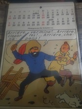 Calendrier Tintin . Juillet . Haddock et Tintin . Photogravure de Schutter .1979