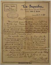 GENOA BRUNETTI IN THE G. EDITORIAL DIRECTOR THE SUPERB AUTOGRAPH LETTER 1928