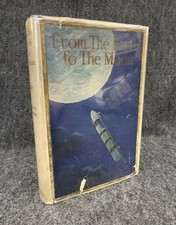 From The Earth To The Moon by Jules Verne 1918 Scribner's Hardcover RARE JACKET