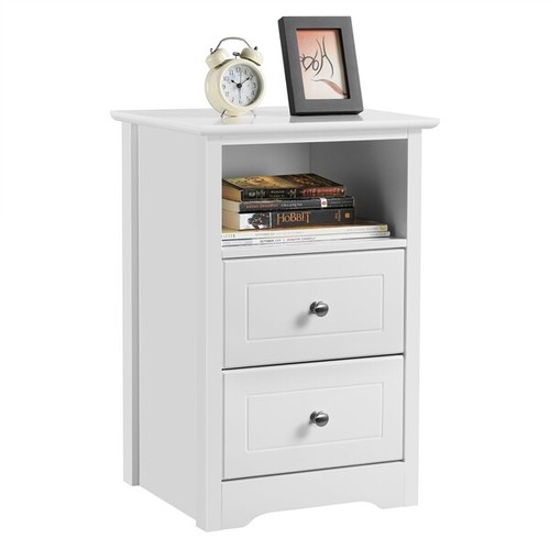 Table chevet blanc - blanc, de