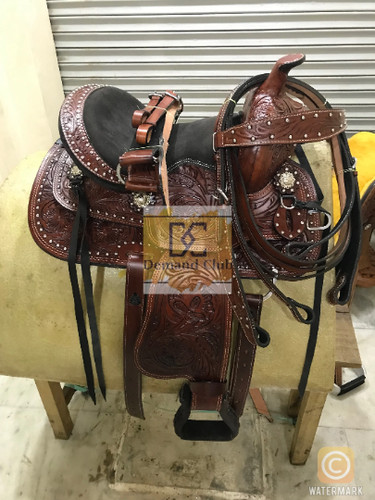 Selle western cuir barreau - en,
