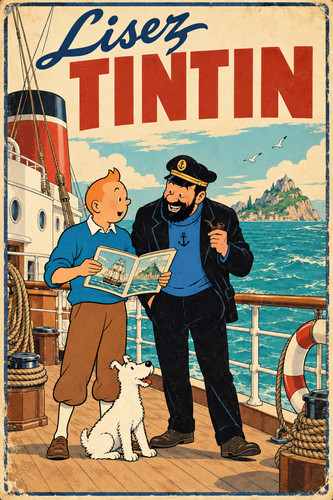 Lisez tintin affiche de la - tintin,