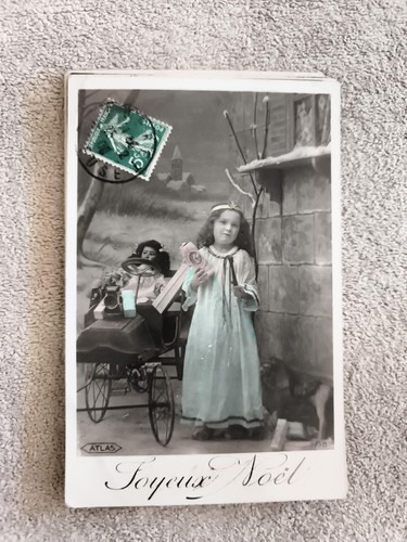 Old postcard merry christmas - old,