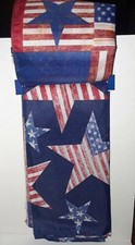 2 Bandanas Face Head  Scarf American Flag 20"x20" Stars Stripes Big & Small Star