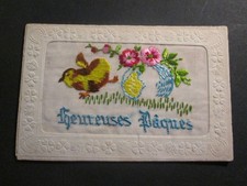 Carte postale ancienne brodee