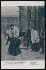 art Chocarne-Moreau Leap Frog at sacristy original 1910s postcard Salon de Paris