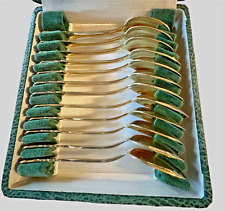18K Goldplated French Silver Demitasse Spoons, Set of 12 by Edouardo Deetjen