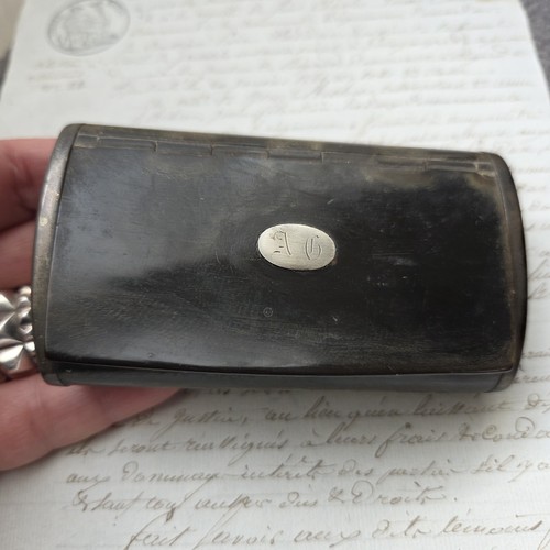 Tabatière ancienne corne - tabatière,