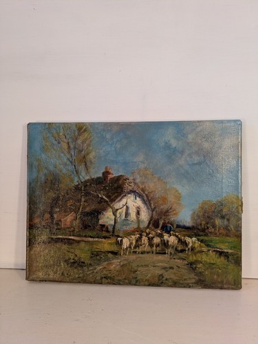 Tableau ancien berger - et, ses