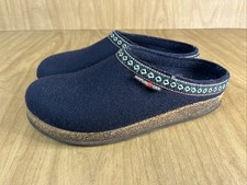 Haflinger Slippers Womens 38/39 Grizzly Mule Clogs Blue Casual Comfort